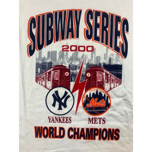 Subway Series 2000 Yankees Mets World Champions Vintage Men's‎ XL T-Shirt MLB - Picture 11 of 11